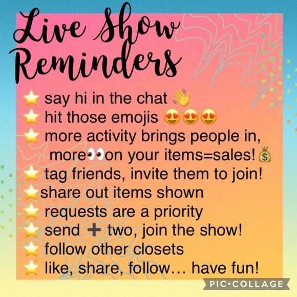 ✅ ⭐️ Live Show ⭐️participation reminders ⭐️help bring more 👀 to the show! - Picture 1 of 1